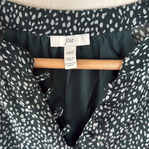 Joie green and White patterned Long Sleeve Dress medium - Picture 2 of 7